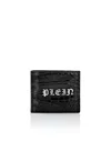 Philipp Plein Crocco Printed Leather French Wallet Gothic Plein In Black