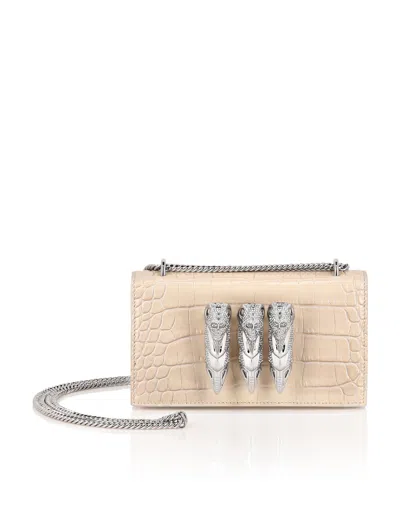 Philipp Plein Croco Embossed Clutch Eagle