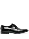 Philipp Plein Crocodile-effect Leather Oxford Shoes In Black