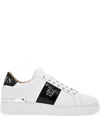 Philipp Plein Crocodile-effect Panelled Sneakers In White
