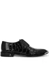 Philipp Plein Crocodile-embossed Leather Derby Shoes In Black