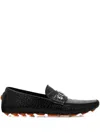 Philipp Plein Crocodile-embossed Leather Driving Shoes In Black