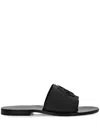 Philipp Plein Crocodile-embossed Leather Sandals In Black