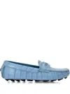 Philipp Plein Crocodile-embossed Loafers In Blue