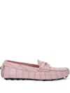 Philipp Plein Crocodile-embossed Loafers In Pink
