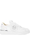 Philipp Plein Crocodile-embossed Logo Trainers In White