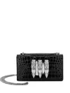 Philipp Plein Crocodile-print Claw Clutch In Black
