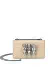 Philipp Plein Crocodile-print Claw Clutch In Neutral