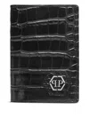 Philipp Plein Crocodile-print Leather Passport Holder In Black