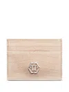 Philipp Plein Crocodile-print Logo-plaque Cardholder In Pink