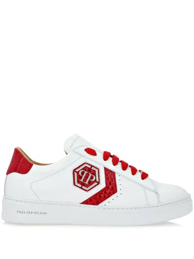Philipp Plein Crocodile-print Sneakers In White