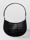 Philipp Plein Crocodile Texture Shoulder Bag With Adjustable Strap In Black