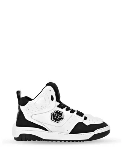 Philipp Plein Croco-effect Sneakers In White