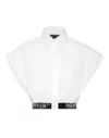Philipp Plein Logo-embellished Cropped Shirt In White