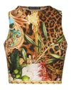 Philipp Plein Baroque-flower Crop Top In Multi