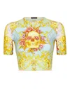 Philipp Plein Baroque-print Crop-top In Multi
