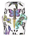 Philipp Plein Monogram Tattoo Crop Top In Multi