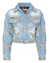 Philipp Plein Cropped Brooch Jacket In Multi
