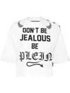 Philipp Plein Cropped Round-neck T-shirt In White