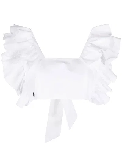 Philipp Plein Top Mit Volants In White