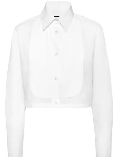 Philipp Plein Cropped Shirt In White