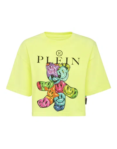 Philipp Plein Cropped-t-shirt Mit Smiley-print In Multi