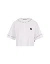 Philipp Plein Star-studded Cotton Cropped Top In White