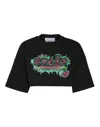 Philipp Plein Tutti Frutti Cropped T-shirt In Black