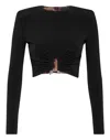 Philipp Plein Cropped Top Ls In Black