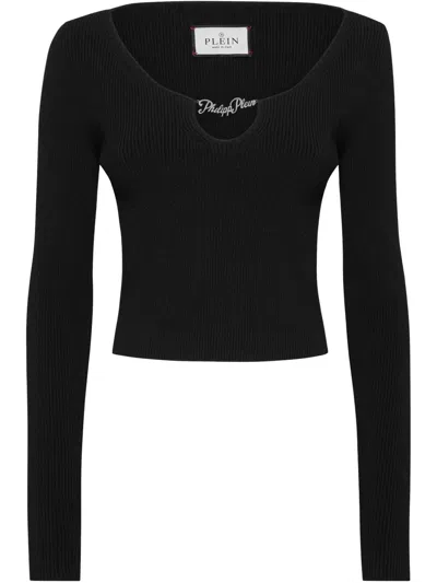 Philipp Plein Cropped Top In Schwarz