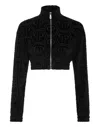 Philipp Plein Cropped Tracksuit Jacket Jacquard Monogram In Black