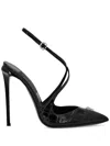 Shop Philipp Plein Crossing Crocco-print Pumps In Black