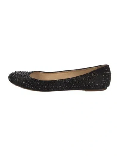 Pre-owned Philipp Plein Crystal Ballet Flats In Black