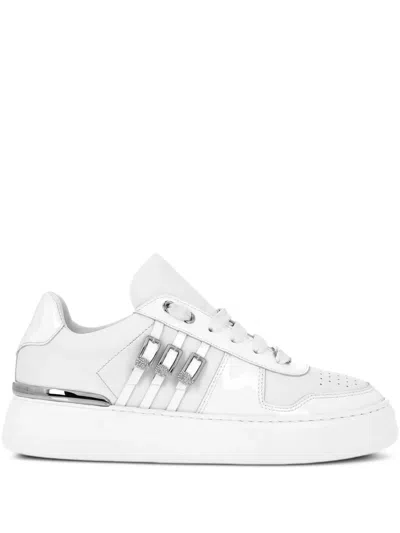 Philipp Plein Crystal-buckled Sneakers In White