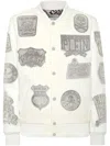 Philipp Plein Crystal College Bomber Jacket In White