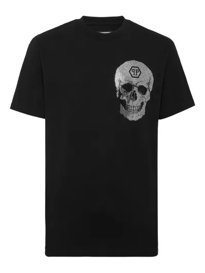Philipp Plein Crystal-embellish Cotton T-shirt In Black