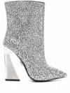 Philipp Plein Crystal-embellished Ankle Boots In Silber