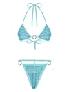 Philipp Plein Crystal-embellished Bikini In Blue