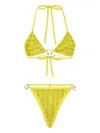 Philipp Plein Crystal-embellished Bikini In Yellow