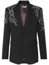 Philipp Plein Crystal-embellished Blazer In Black