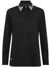 Philipp Plein Crystal-embellished Cotton Shirt In Black