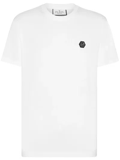 Philipp Plein Crystal-embellished Cotton T-shirt In White