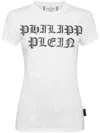Philipp Plein Sexy Pure Gothic Plein Crystals-embellishment Burn Out T-shirt In White