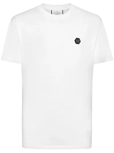 Philipp Plein Crystal-embellished Cotton T-shirt In White