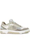 Philipp Plein Crystal-embellished Crocodile-effect Sneakers In Neutral