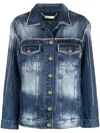 Philipp Plein Crystal-embellished Denim Jacket In Blue