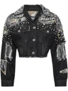 Philipp Plein Crystal-embellished Denim Jacket In Schwarz