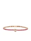 Philipp Plein Crystal-embellished Heart-motif Bracelet In Gold