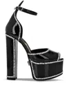 Philipp Plein Crystal-embellished Heeled Platform Sandals In Black