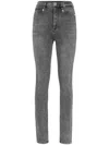 Philipp Plein Crystal-embellished High-waisted Jeans In Grey